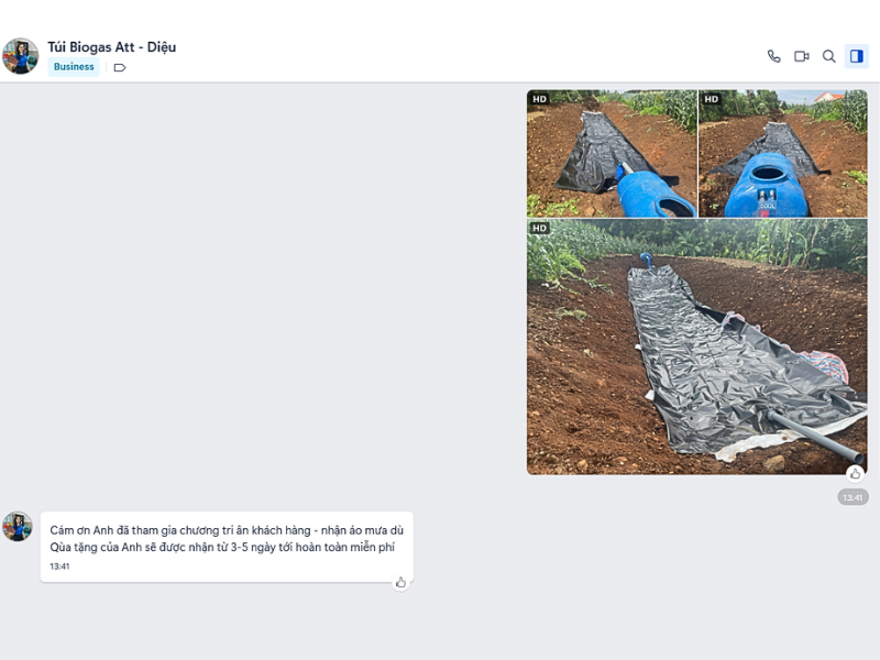 Túi Biogas Att Tri ân Khách Hàng
